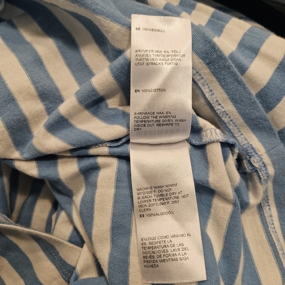 Marimekko Hetta blue and white striped cotton nightgown dress Size XS - Picture 8 of 8